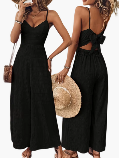 Damen Jumpsuit Elegant Sommer - Weit Bein Lässig für Alltag & Urlaub