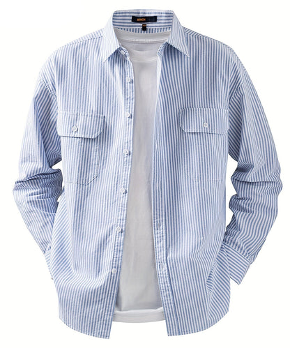 Herren Freizeit-Hemd mit Streifenmuster – Lässiger Style für Alltag und Wochenende