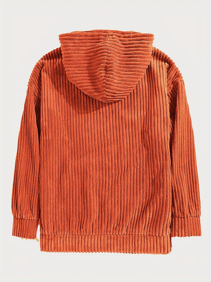 Unisex Hoodie Rippstrick Weicher Stoff Kapuzenpullover Kordelzug Kängurutasche