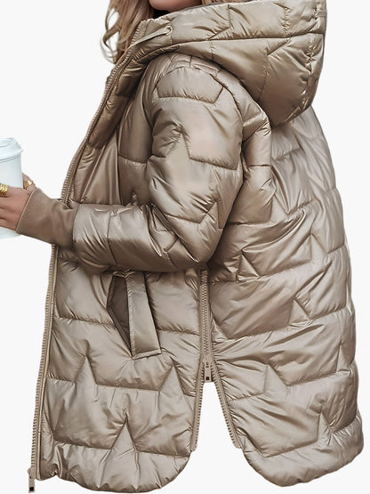 Damen Steppmantel mit Kapuze – Eleganter Wintermantel für Freizeit und Alltag
