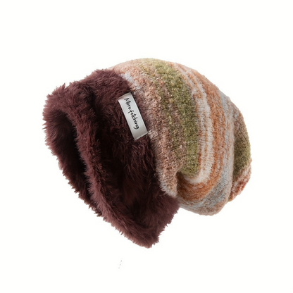 Unisex Winter Beanie Strickmütze mit weichem Futter & Farbverlauf