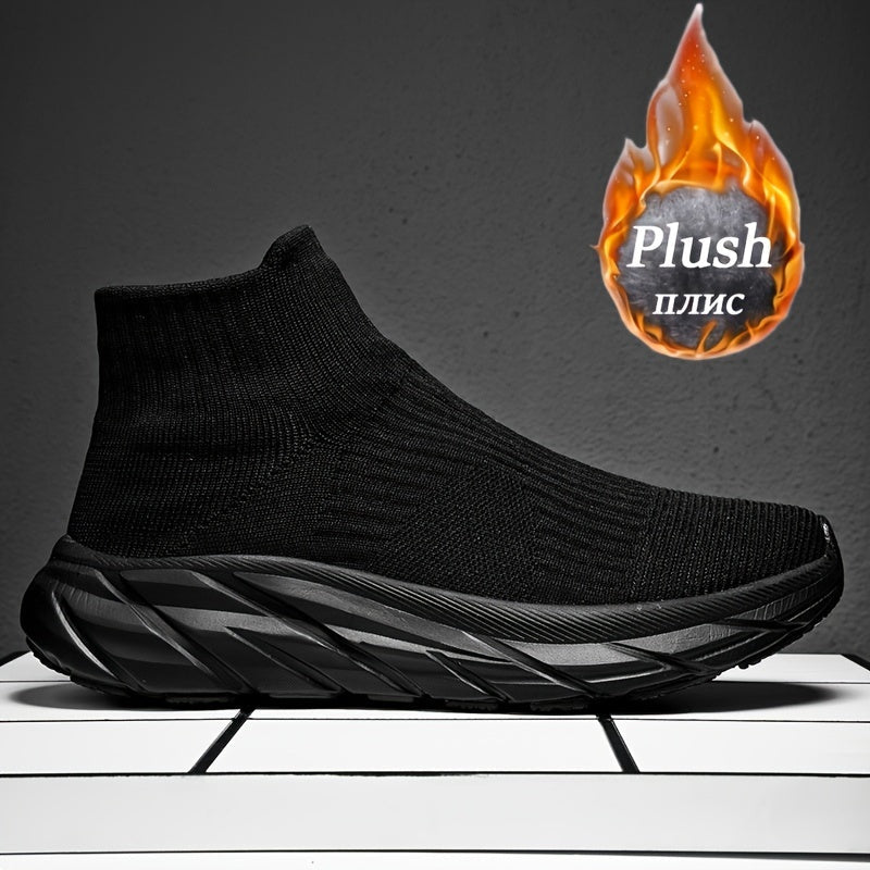 Unisex Slip-on Sneaker gestrickt dickere Sohle einfarbig