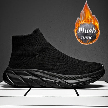 Unisex Slip-on Sneaker gestrickt dickere Sohle einfarbig