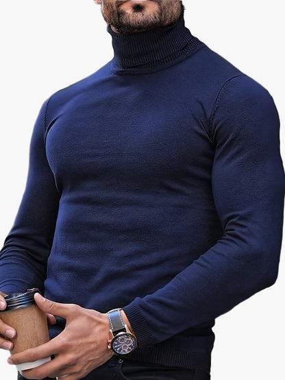 Herren Rollkragenpullover mit modernem Slim-Fit