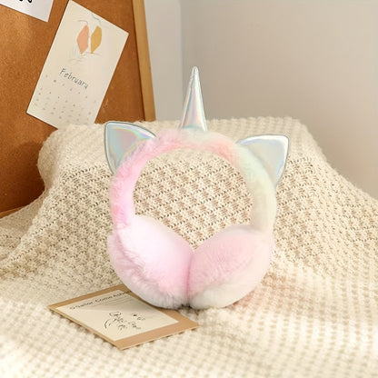 Bunte Einhorn Ohrenschützer für Kinder & Erwachsene, Weich & Flauschig