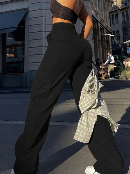 Damen Y2K Cargo-Hose mit weitem Bein – Streetstyle für Alltag und Freizeit
