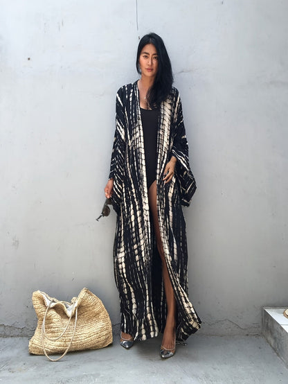 Damen Kimono Maxikleid im Boho-Stil – Elegantes Überwurfkleid für Strand & Urlaub