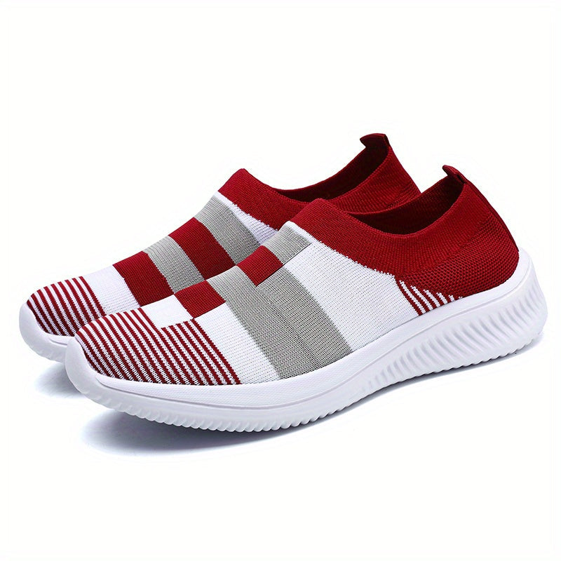Damen Slip-On Sneaker – Bequeme Freizeitschuhe mit modernem Muster für Alltag und Spaziergänge