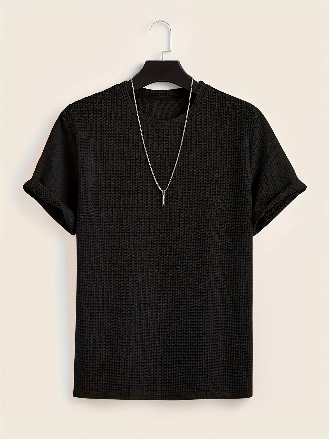 Herren T-Shirt mit Strukturmuster und modernem Kurzarm-Design – Lässiges Sommer-Essential für stilvolle Looks