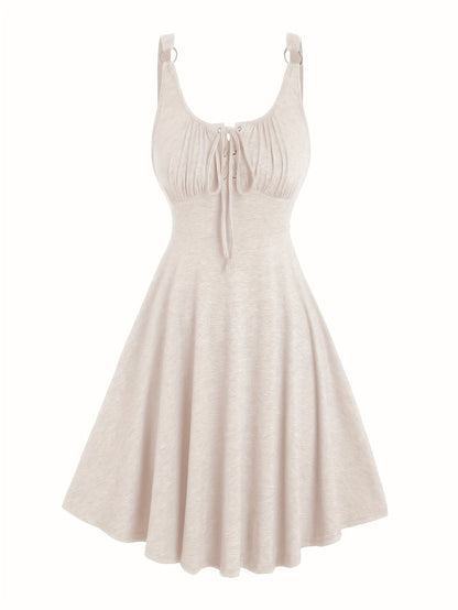 Damen Skaterkleid mit Schnürung – Freizeitkleid für Alltag und Urlaub