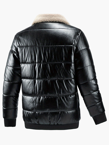 Herren Steppjacke mit Kunstfellkragen für Alltag & Freizeit – Casual Style