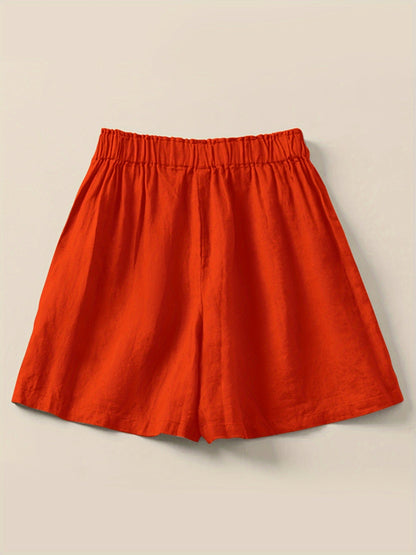 Damen Weite Freizeithose Shorts – Elegante High-Waist Culottes für Alltag und Büro