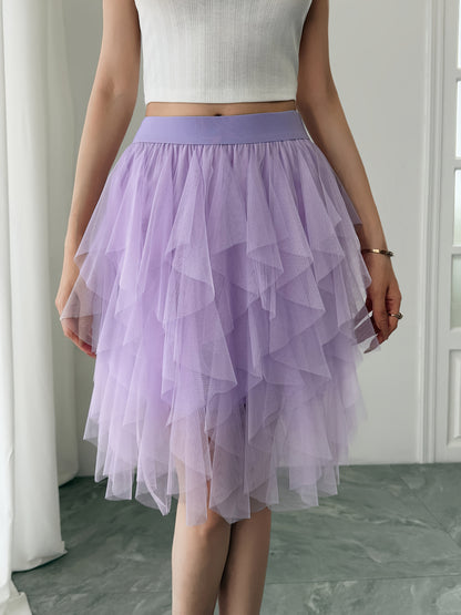 Damen Tüllrock mit Stufen-Design – Verspielter, femininer Look für Alltag und besondere Anlässe