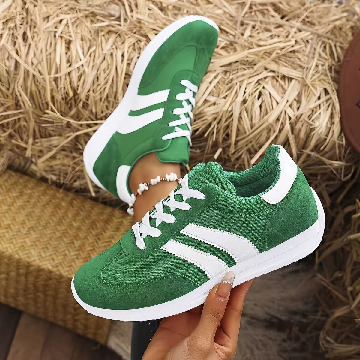Damen Sneaker Retro-Look Freizeit Komfortschuh für Alltag & Sport