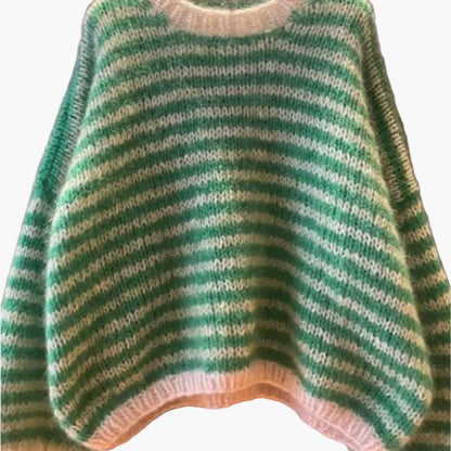 Damen Strickpullover im lässigen Streifen-Look für Herbst und Winter