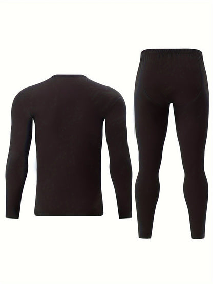Thermo Unterwäsche Set Herren 2-teilig Langarmshirt & lange Unterhose Basic Warm