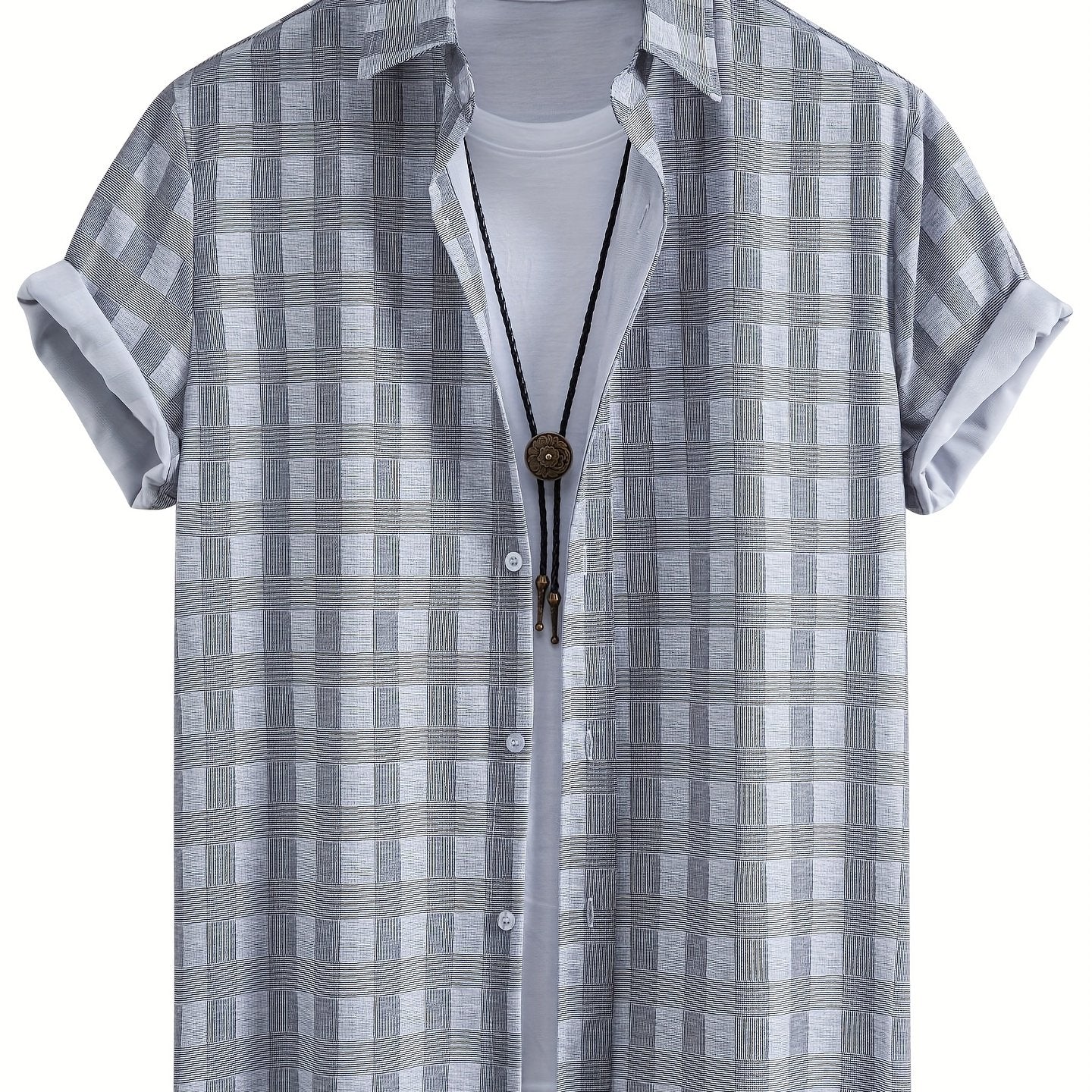Herren Kurzarm Freizeithemd mit Muschel-Print – Modernes Urlaubshemd für Strand und Sommer