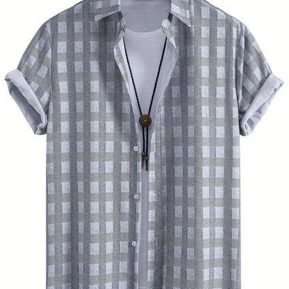 Herren Kurzarm Freizeithemd mit Muschel-Print – Modernes Urlaubshemd für Strand und Sommer