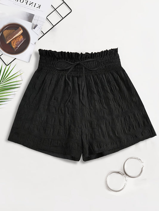 Damen Sommer Freizeitshorts mit Paperbag-Bund und Kordelzug – Modische Relaxed Fit Shorts für Alltag und Urlaub