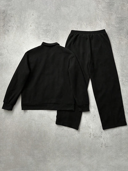 Unisex Trainingsanzug mit Reißverschluss Jacke und Hose, Kontraststreifen