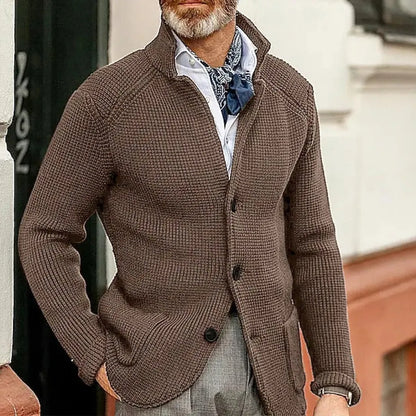 Herren Strickjacke mit Knopfleiste – Eleganter Freizeit-Look für Alltag & Büro