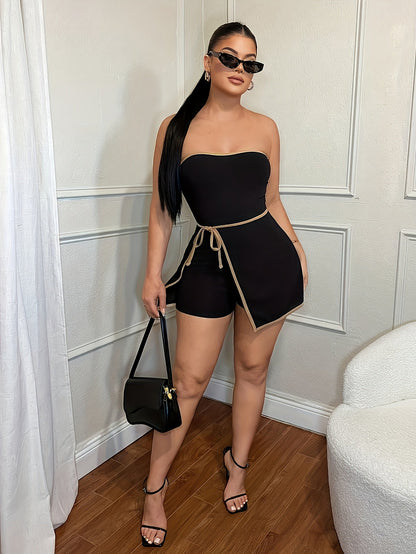 Damen Jumpsuit Bandeau Stil Elegant für Abend und Party