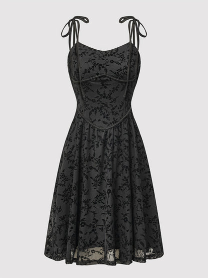 Damen Mini Kleid mit Korsett-Look und floraler Spitze – Vintage-inspirierter Party- und Cocktail-Stil