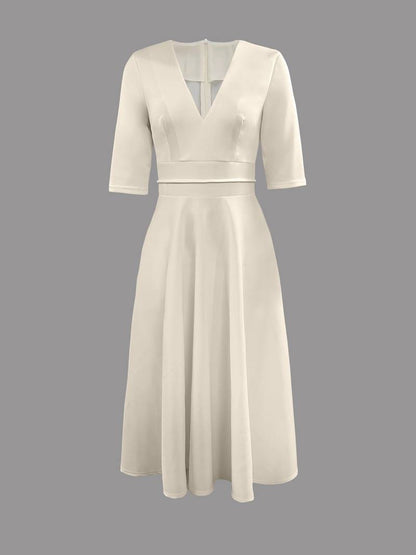 Damen Midi Kleid mit V-Ausschnitt – Eleganter Stil für besondere Anlässe