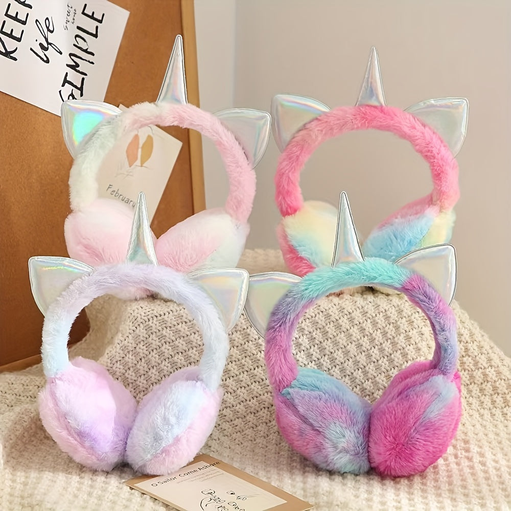 Bunte Einhorn Ohrenschützer für Kinder & Erwachsene, Weich & Flauschig