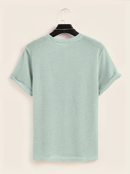 Herren T-Shirt mit Strukturmuster und modernem Kurzarm-Design – Lässiges Sommer-Essential für stilvolle Looks