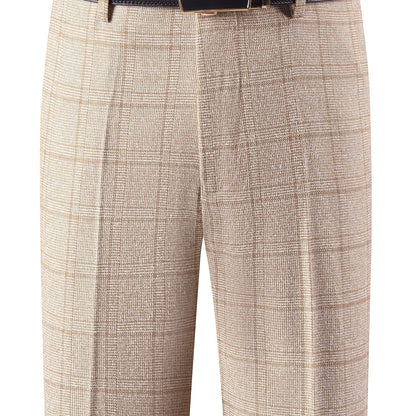 Herren Hose im Karomuster Anzughose Klassisch Elegante Freizeithose