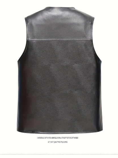 Herren Weste Schwarz mit Futter und Taschen