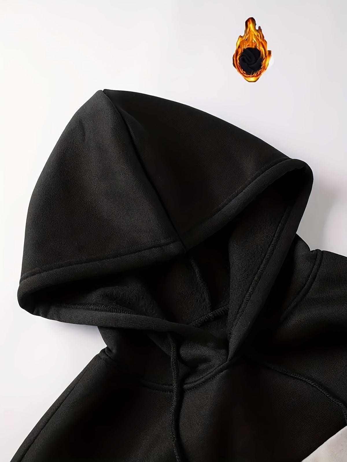 Unisex Kapuzenpullover Blockfarben Design mit Kordelzug Langarm
