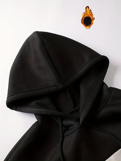 Unisex Kapuzenpullover Blockfarben Design mit Kordelzug Langarm