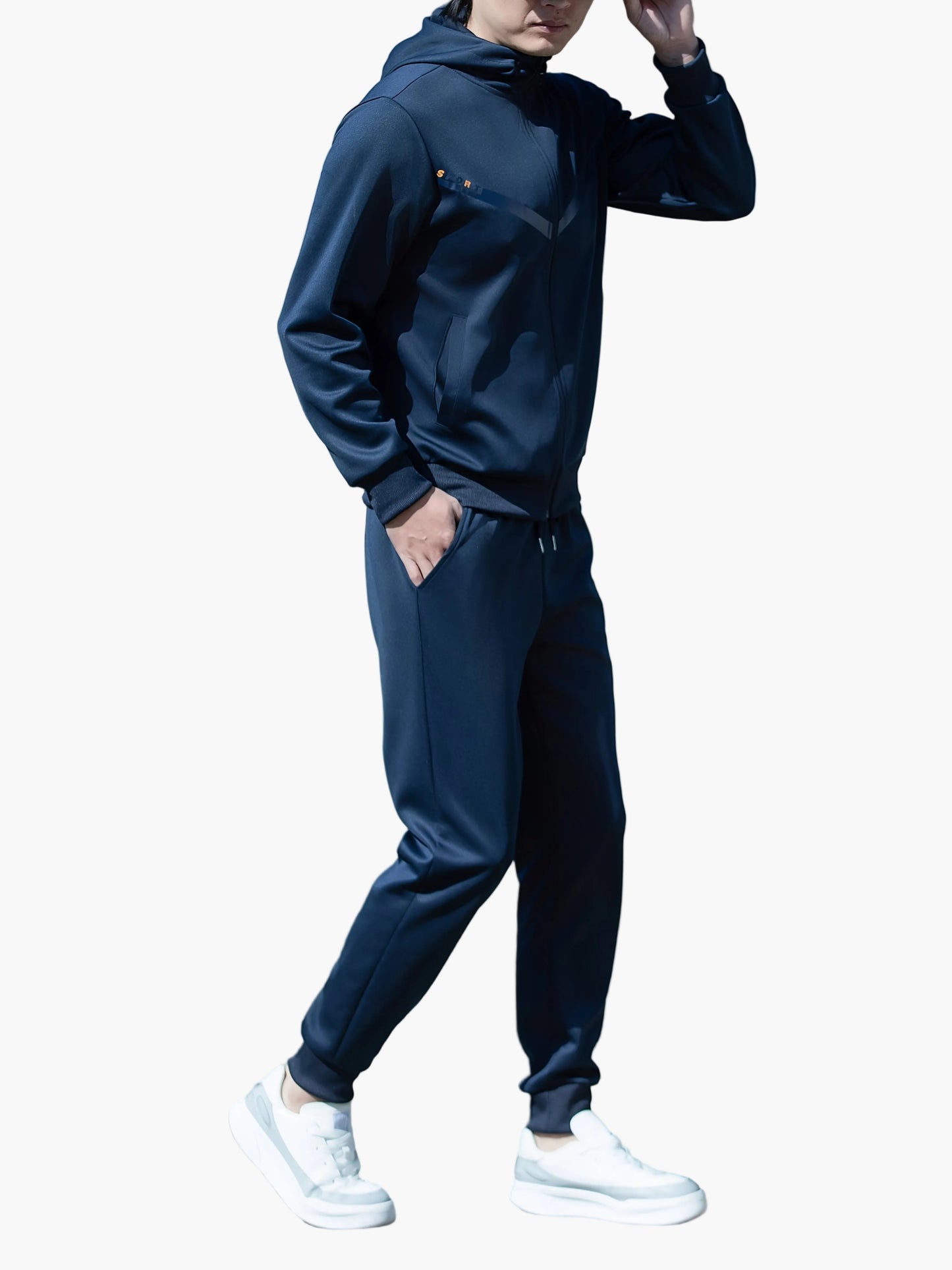 Herren Sport Trainingsanzug Set – Casual Fitness Jogginganzug mit Kapuze, Freizeit für Alltag & Sport