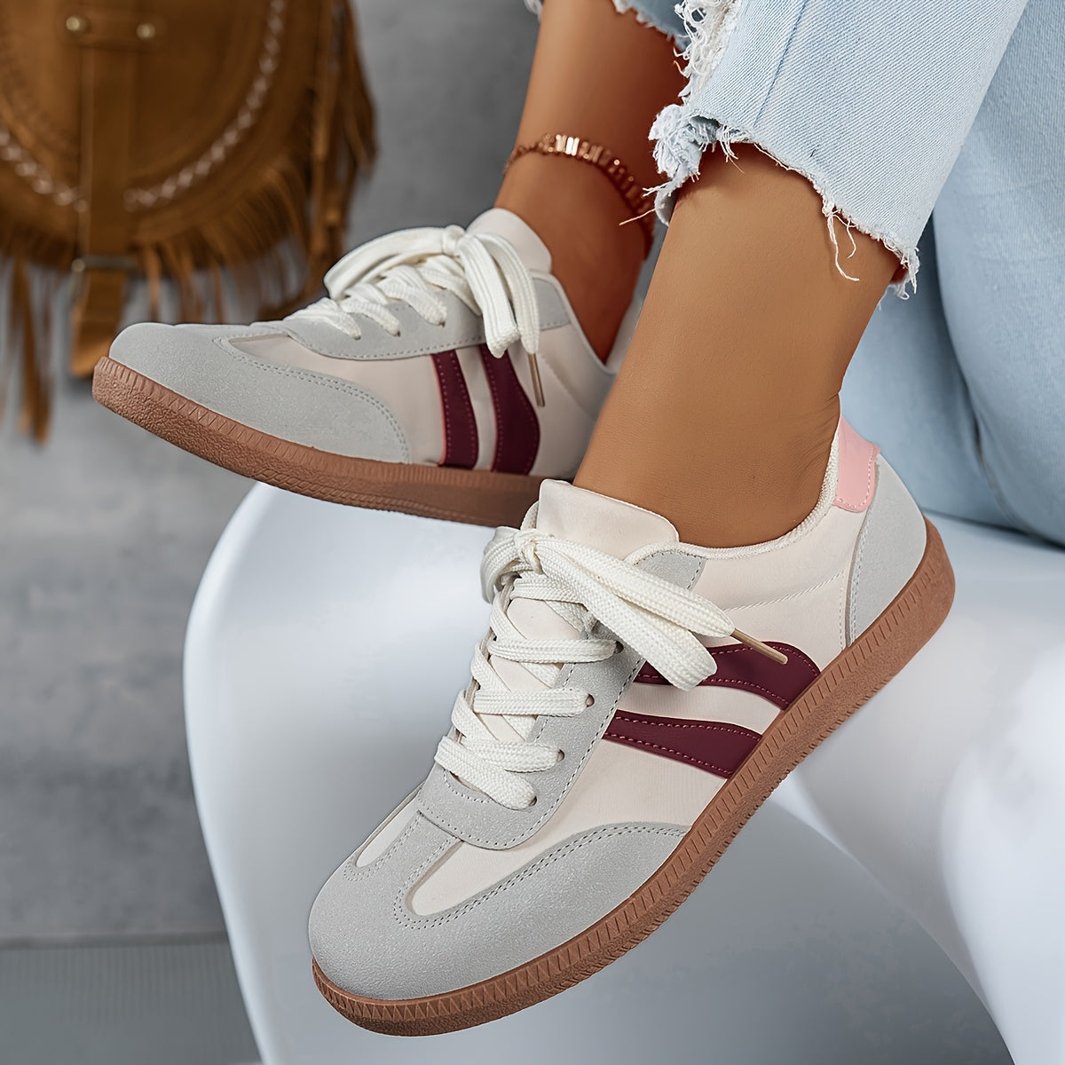 Damen Retro-Sneaker für Freizeit und Alltag – Klassische Sportschuhe im Vintage-Look