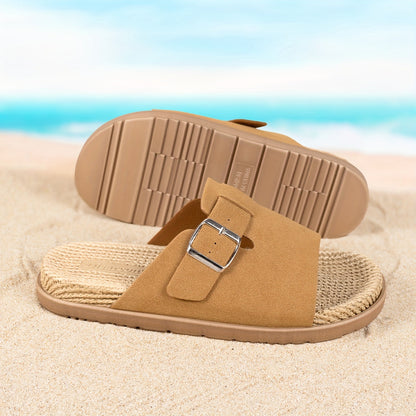 Herren Pantoletten Slip-On Sandalen mit verstellbarem Riemen – Komfort und Stil für Alltag und Freizeit