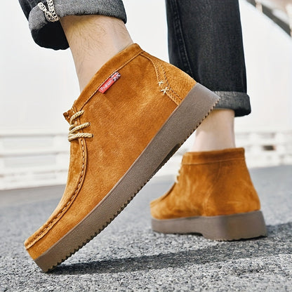 Herren Chukka Stiefel Wildleder-Optik Schnürschuhe Bequeme Stiefeletten Flache Sohle