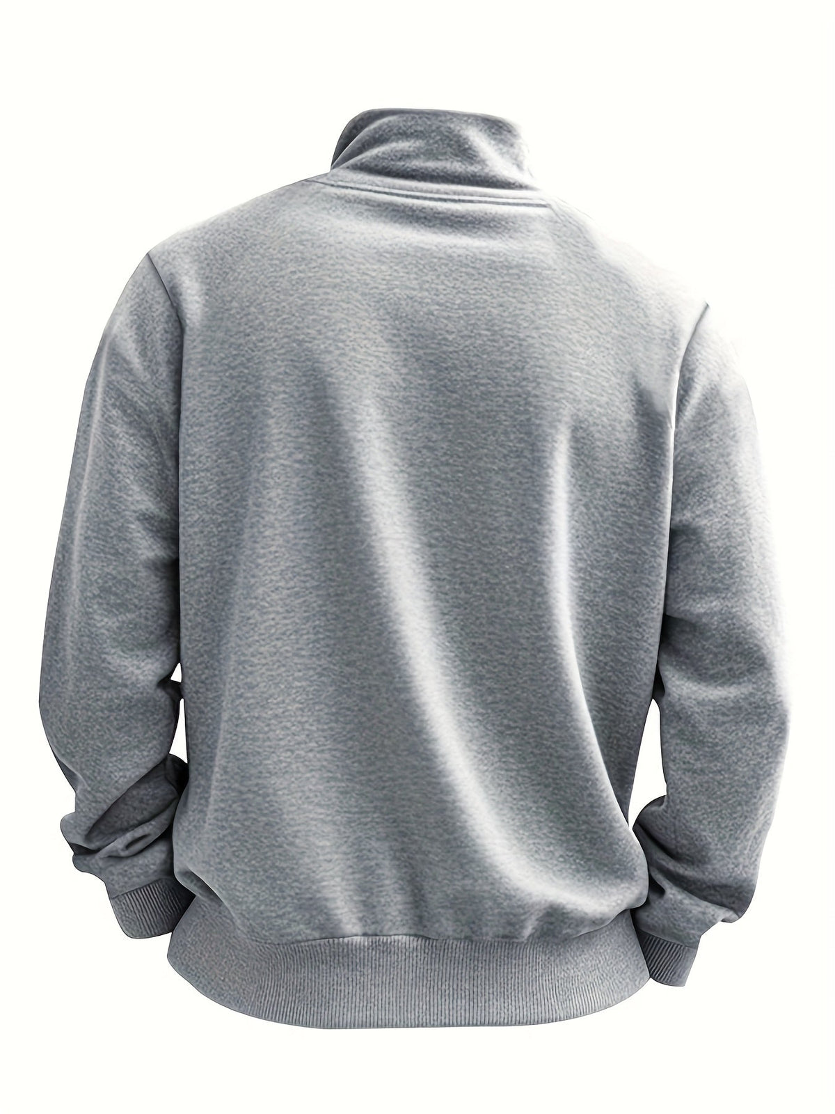 Herren Sweatshirt mit Stehkragen, Reißverschluss & Brusttasche, Langarm