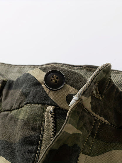 Herren Cargo-Shorts im Camouflage-Stil für Outdoor & Freizeit – Bequeme Cargoshorts mit großen Taschen
