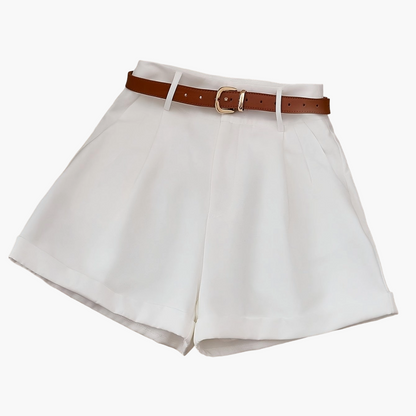 Damen Elegante High-Waist Shorts mit Gürtel – Perfekt für Büro und Freizeit