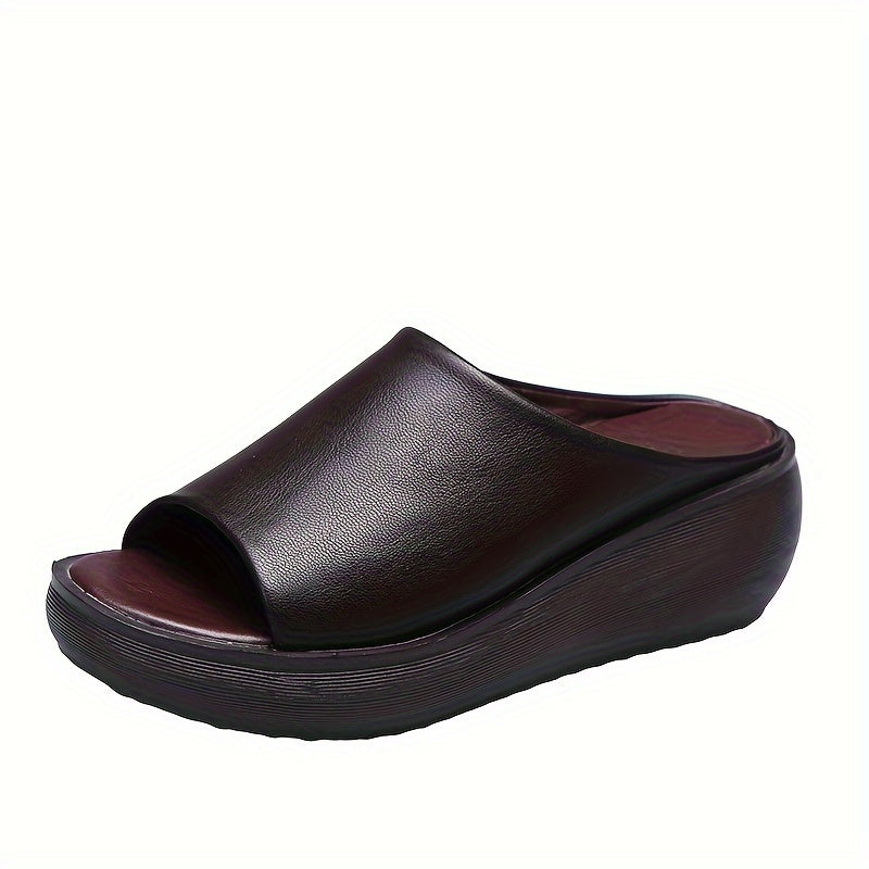 Damen Komfort-Pantoletten mit Plateau – Modische Slip-On Sandalen für Alltag und Freizeit