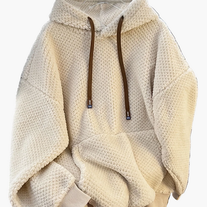 Teddy-Fleece Hoodie für Damen mit Kapuze und Kängurutasche, Kuscheliger Oversize Pullover