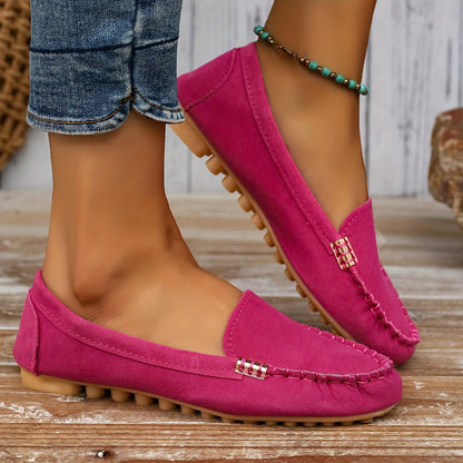 Damen Mokassins Slip-On Bequeme Casual-Loafer Schuhe