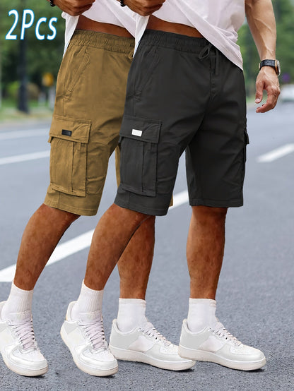 Herren 2er-Pack Cargo Shorts – Lässige Outdoor-Bermuda mit Taschen für Freizeit & Sport