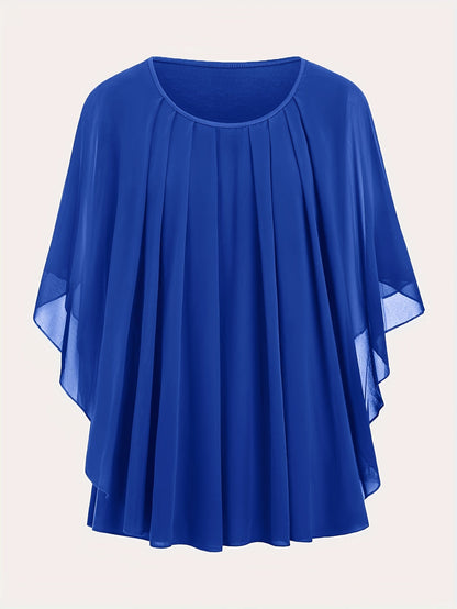 Damen Elegante Oversize Chiffon Bluse für Ausgehen und Büro