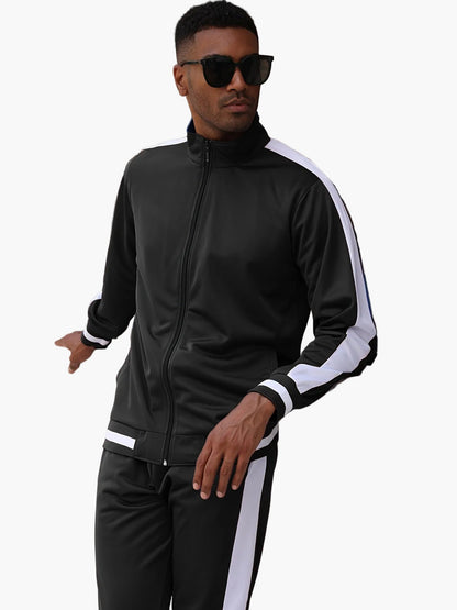 Herren Sportlicher Trainingsanzug mit Farbblock-Design – Freizeit & Fitness Style
