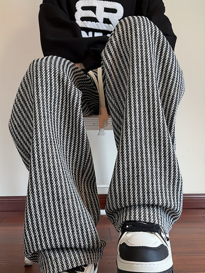 Herren Strickhose im angesagten Streetstyle, gerade geschnitten, lässig für Alltag & Freizeit