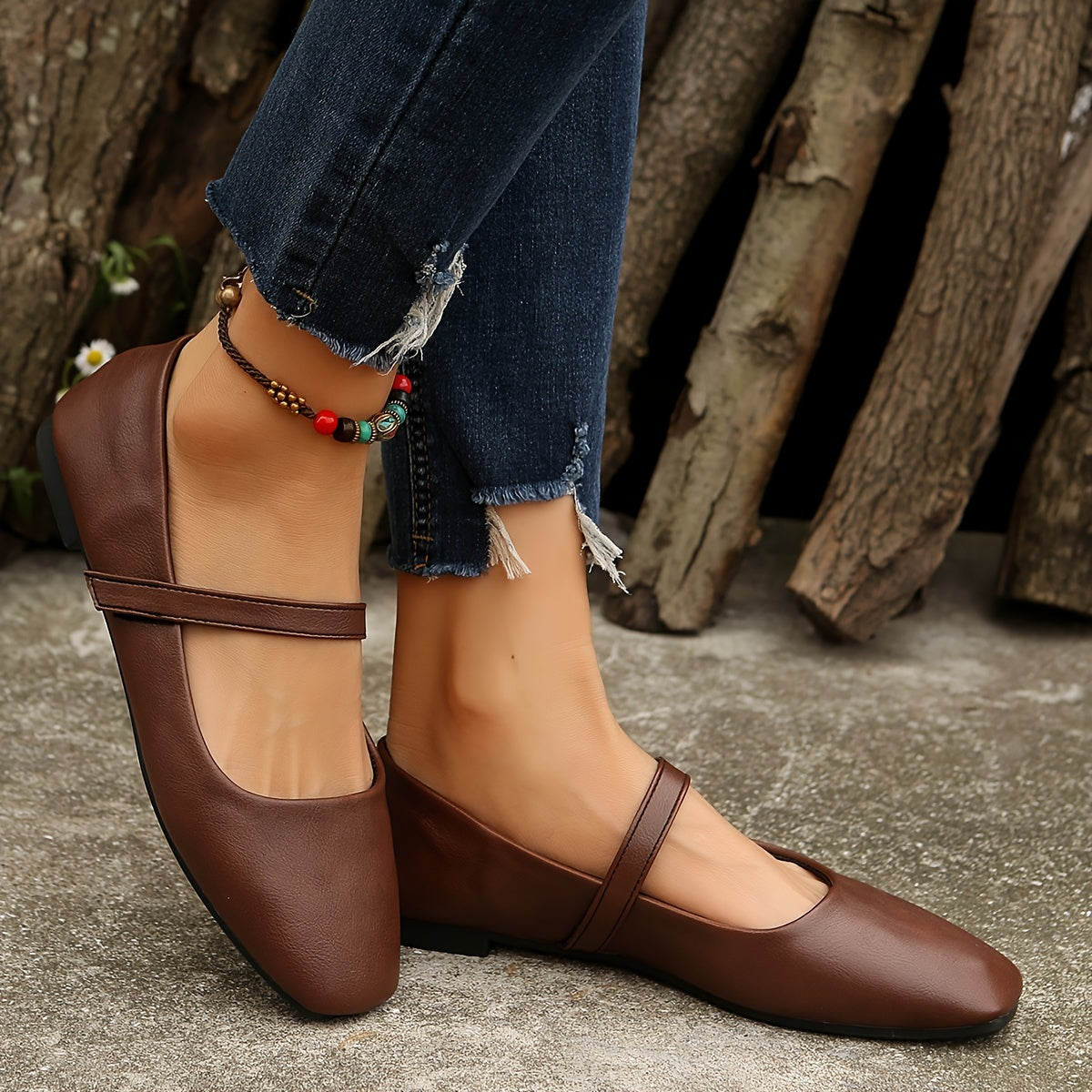 Damen Mary Jane Ballerinas – Bequeme Alltagsschuhe mit Riemen im eleganten Stil
