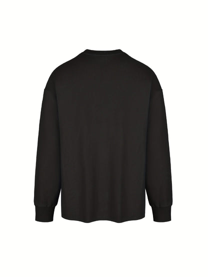 Herren Langarmshirt mit Totenkopf-Druck und Spruch